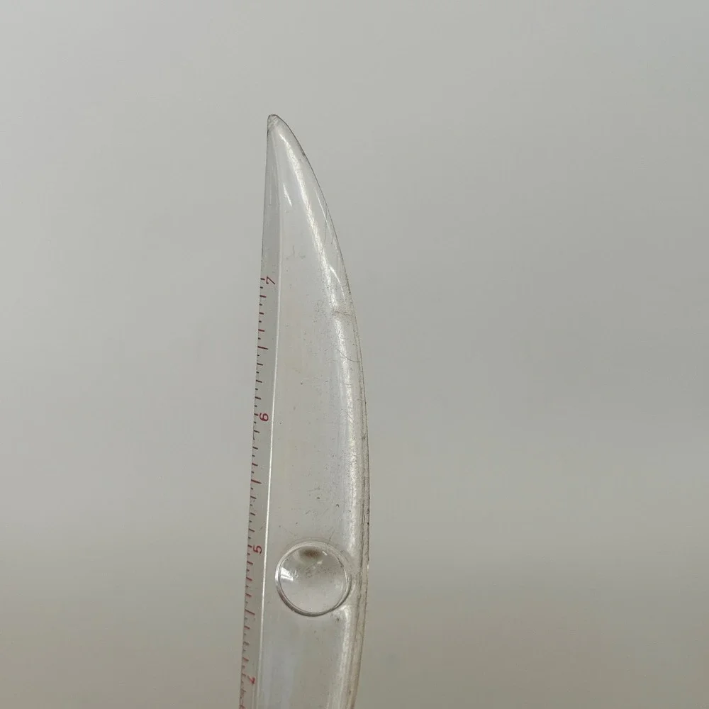 Vintage Hong Kong Novelty Clear‎ Red Plastic Ruler Multipurpose Knife